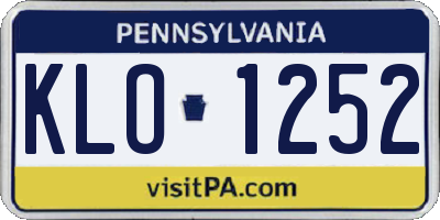 PA license plate KLO1252