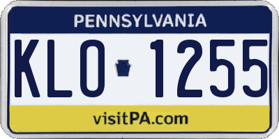 PA license plate KLO1255