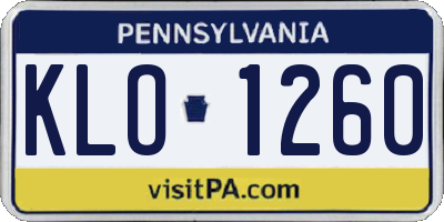 PA license plate KLO1260