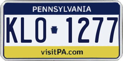 PA license plate KLO1277