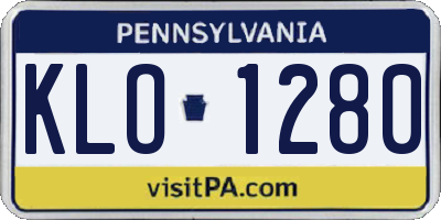 PA license plate KLO1280