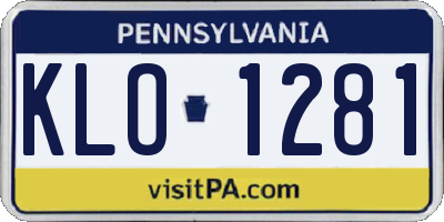 PA license plate KLO1281