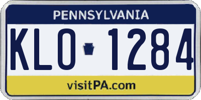 PA license plate KLO1284