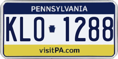 PA license plate KLO1288