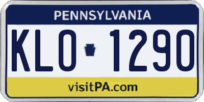 PA license plate KLO1290