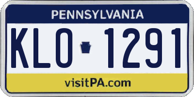 PA license plate KLO1291