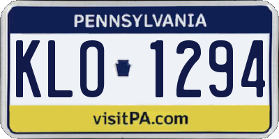 PA license plate KLO1294