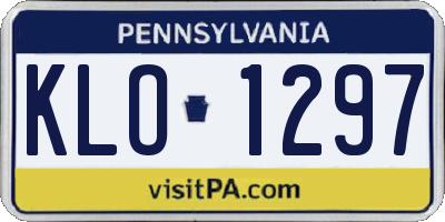 PA license plate KLO1297