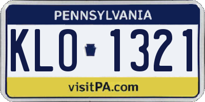 PA license plate KLO1321