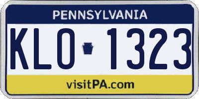 PA license plate KLO1323