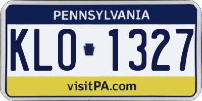 PA license plate KLO1327