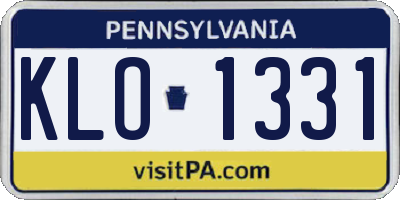 PA license plate KLO1331