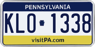 PA license plate KLO1338