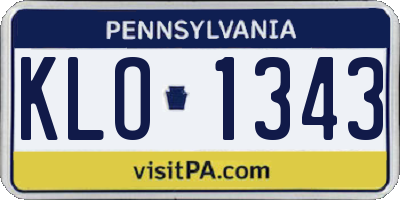 PA license plate KLO1343