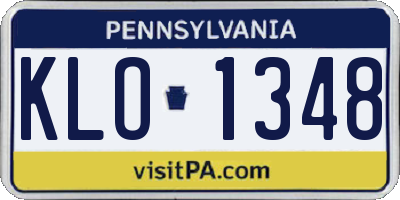PA license plate KLO1348