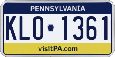 PA license plate KLO1361