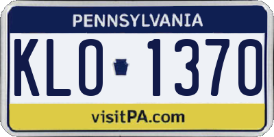 PA license plate KLO1370