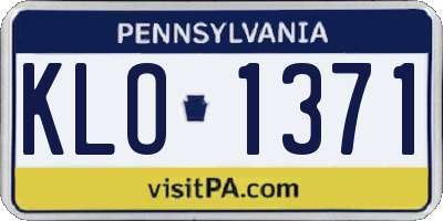 PA license plate KLO1371