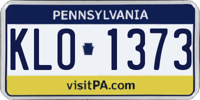 PA license plate KLO1373