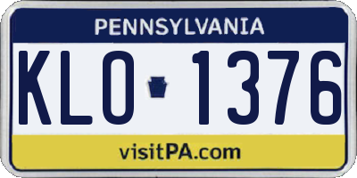 PA license plate KLO1376