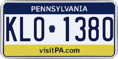PA license plate KLO1380