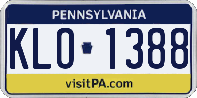 PA license plate KLO1388