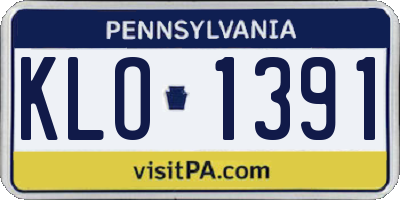 PA license plate KLO1391