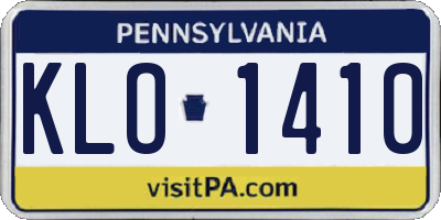 PA license plate KLO1410