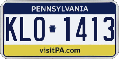 PA license plate KLO1413