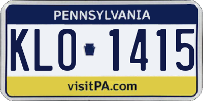 PA license plate KLO1415