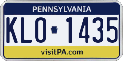 PA license plate KLO1435