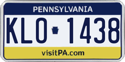PA license plate KLO1438