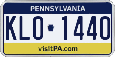 PA license plate KLO1440