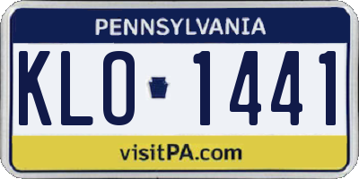 PA license plate KLO1441