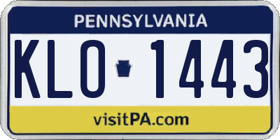 PA license plate KLO1443