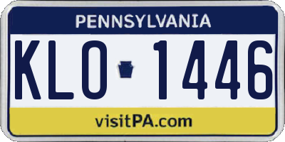PA license plate KLO1446