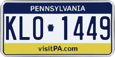 PA license plate KLO1449