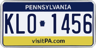PA license plate KLO1456