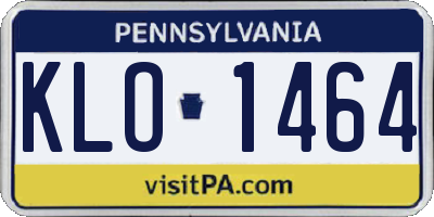 PA license plate KLO1464