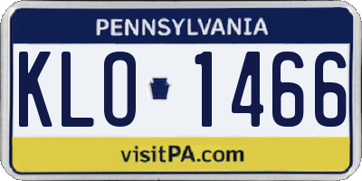 PA license plate KLO1466