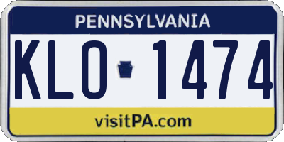 PA license plate KLO1474