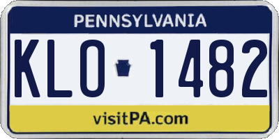 PA license plate KLO1482