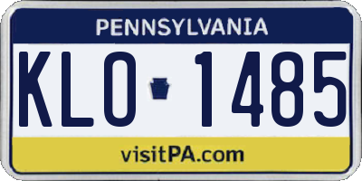 PA license plate KLO1485