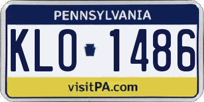 PA license plate KLO1486