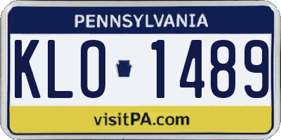 PA license plate KLO1489