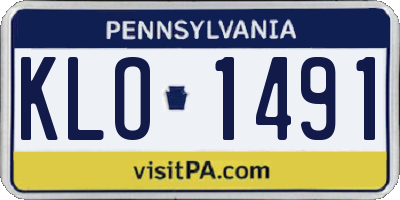 PA license plate KLO1491