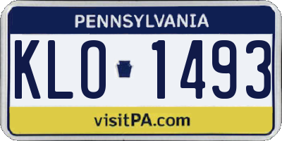 PA license plate KLO1493