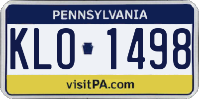 PA license plate KLO1498
