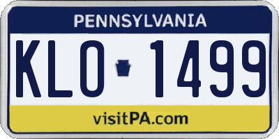 PA license plate KLO1499