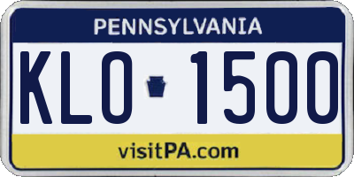 PA license plate KLO1500
